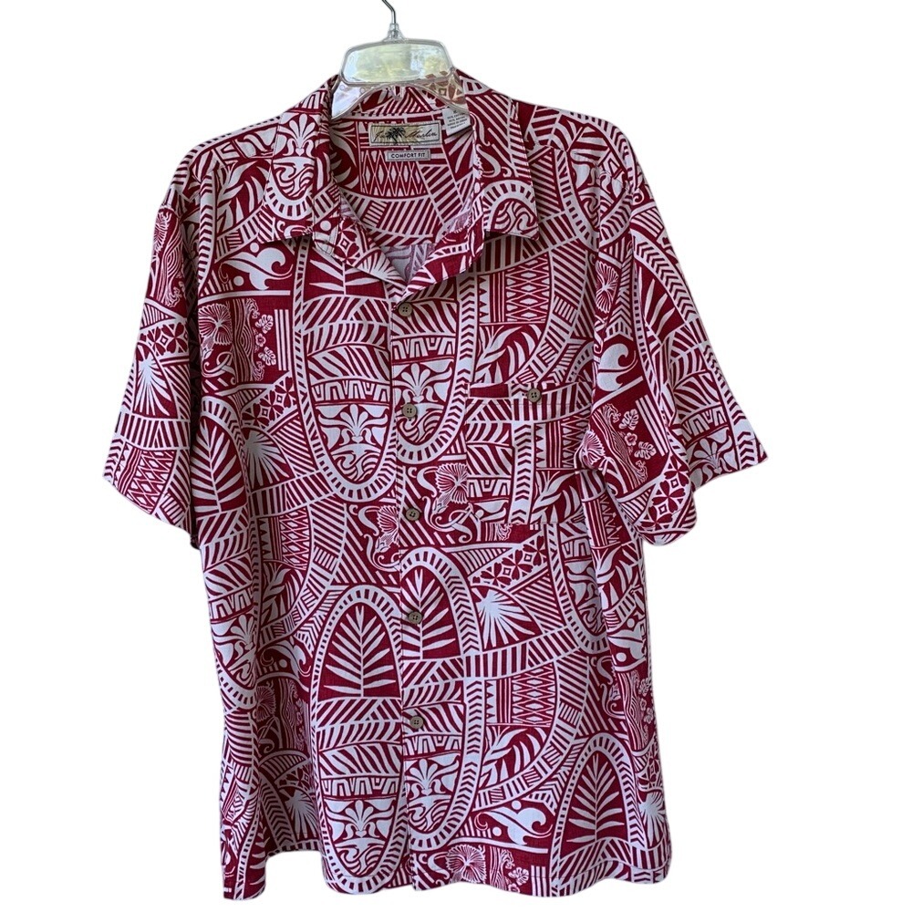 JOE MARLIN. Comfort fit, Red & White,  Printed Shirt. Size XL. Short sle…